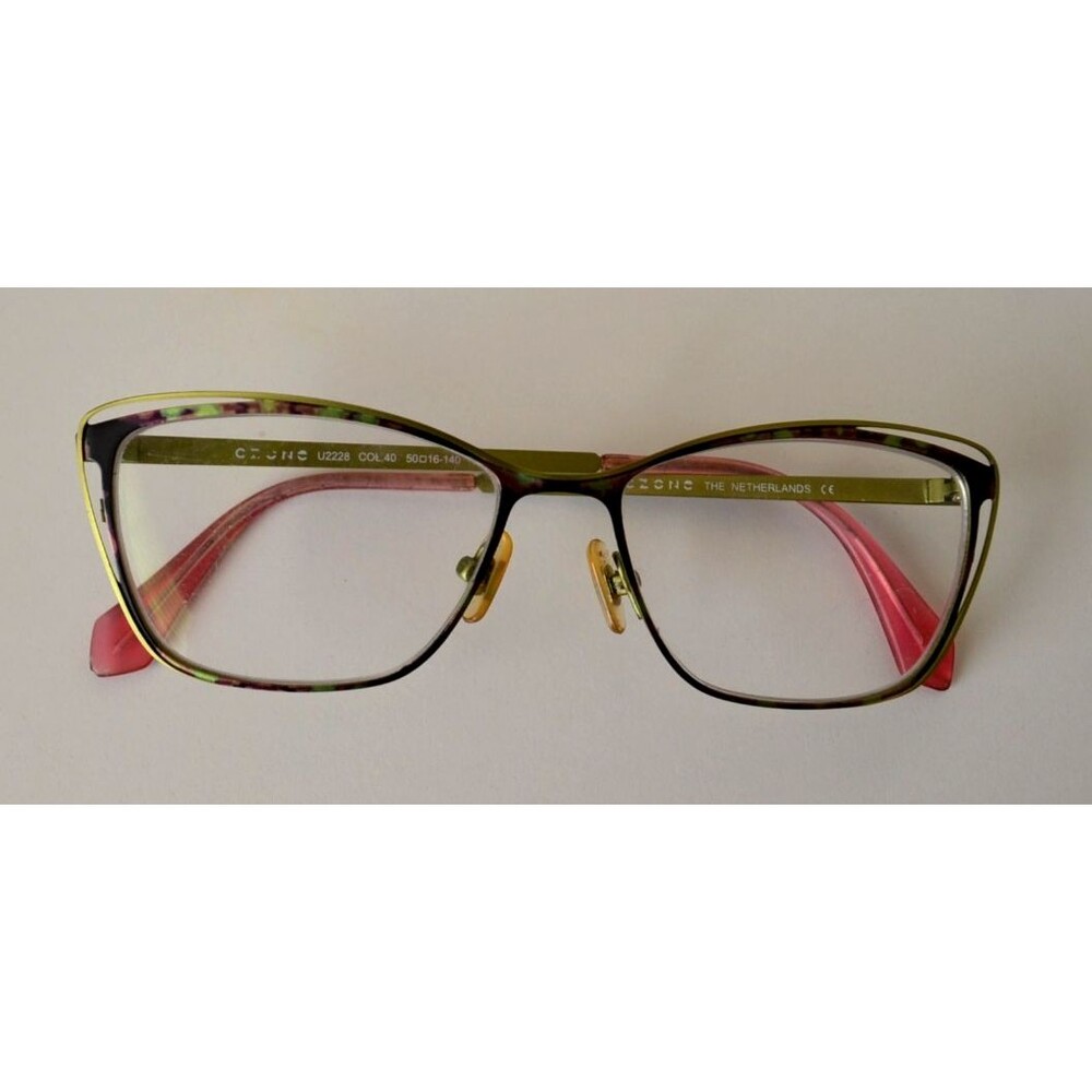 CZONE THE NETHERLANDS U2228 Eyeglasses Frame 59-16-140 Gold Pink COL40 Womens